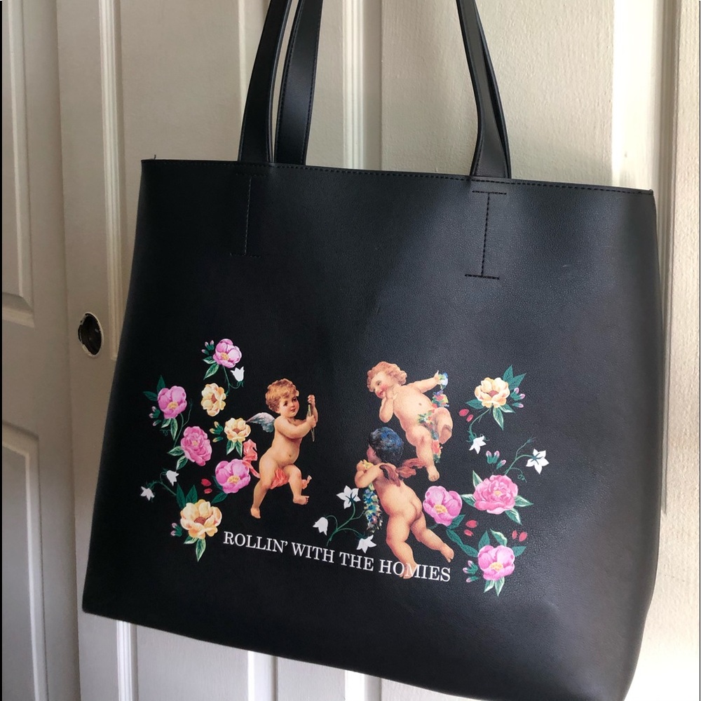 Topshop tote bag with baby angels